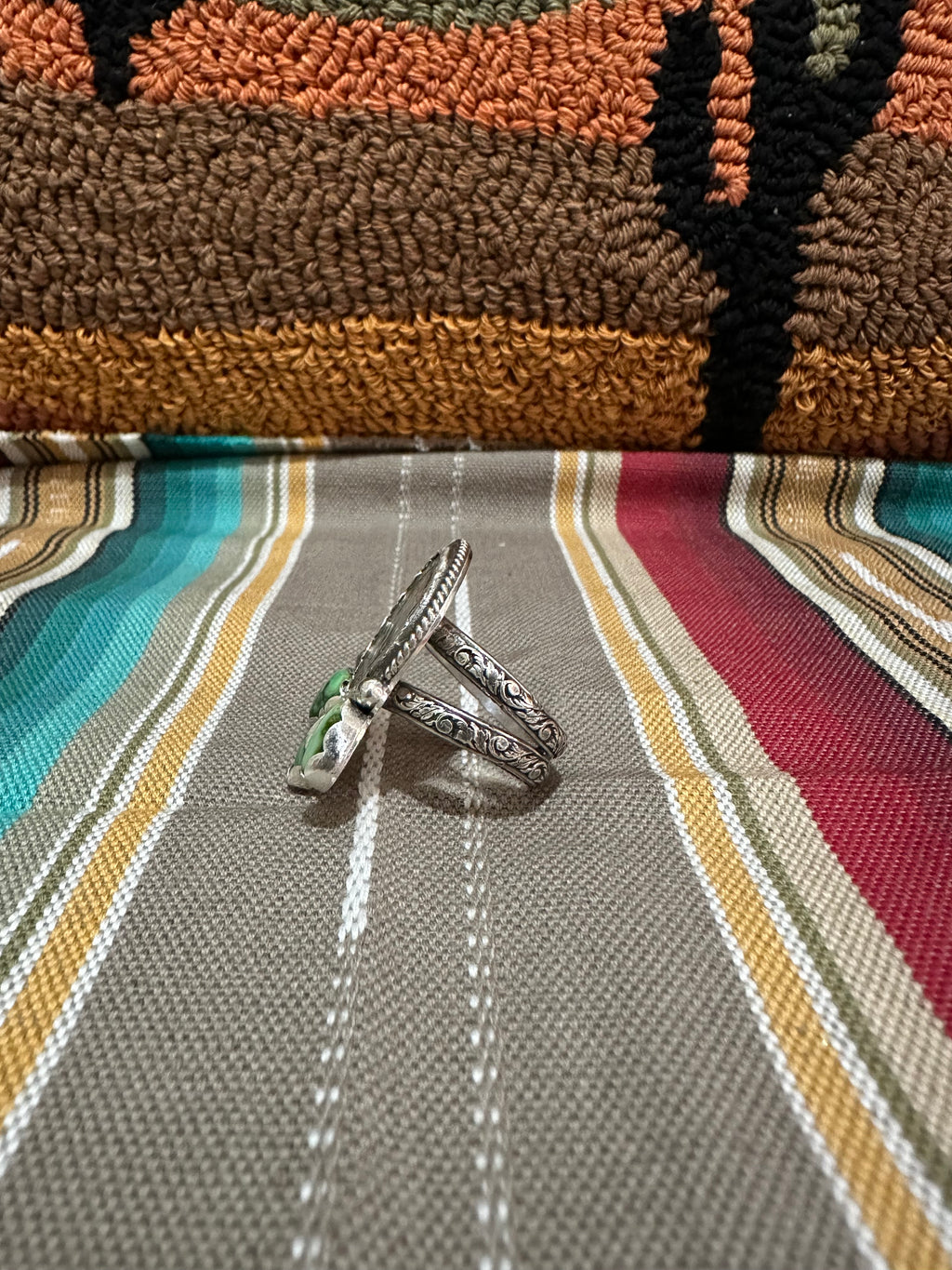 Buffalo nickel ring with verde valley minis (size 9)