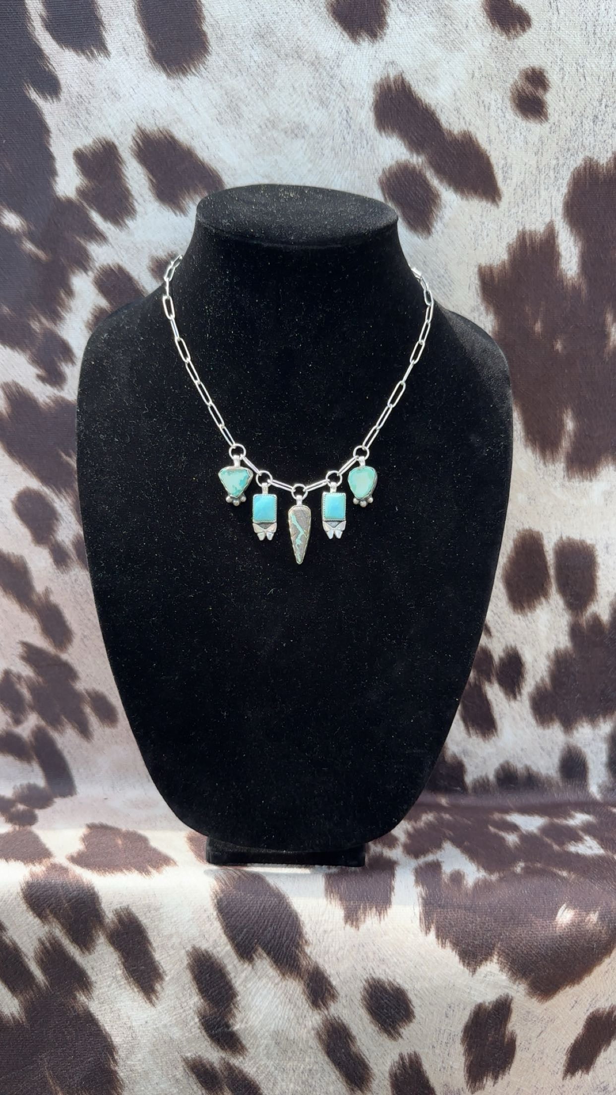 Assorted turquoise charm necklace
