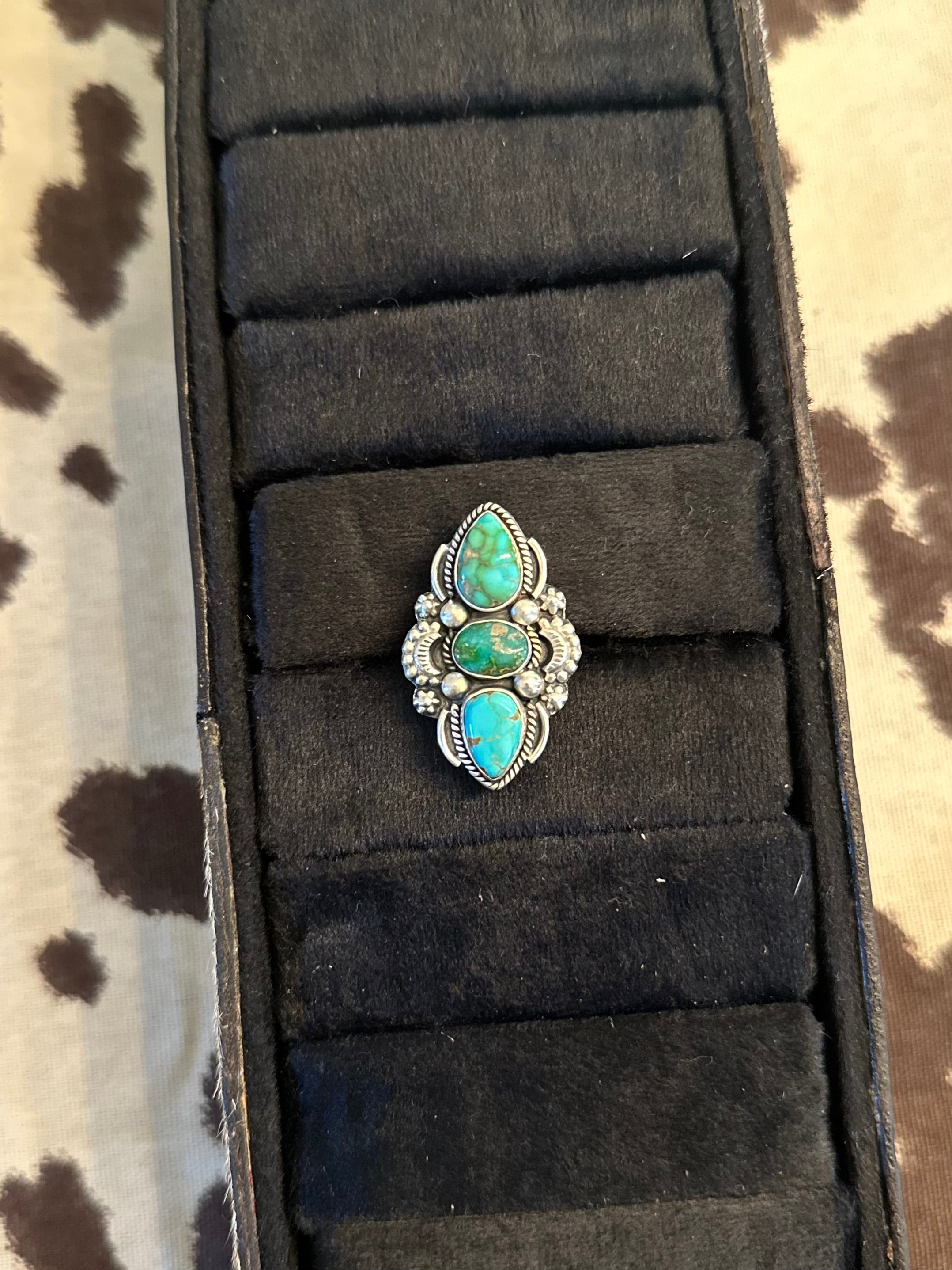 Size 7 adjustable Sonoran and #8 turquoise ring
