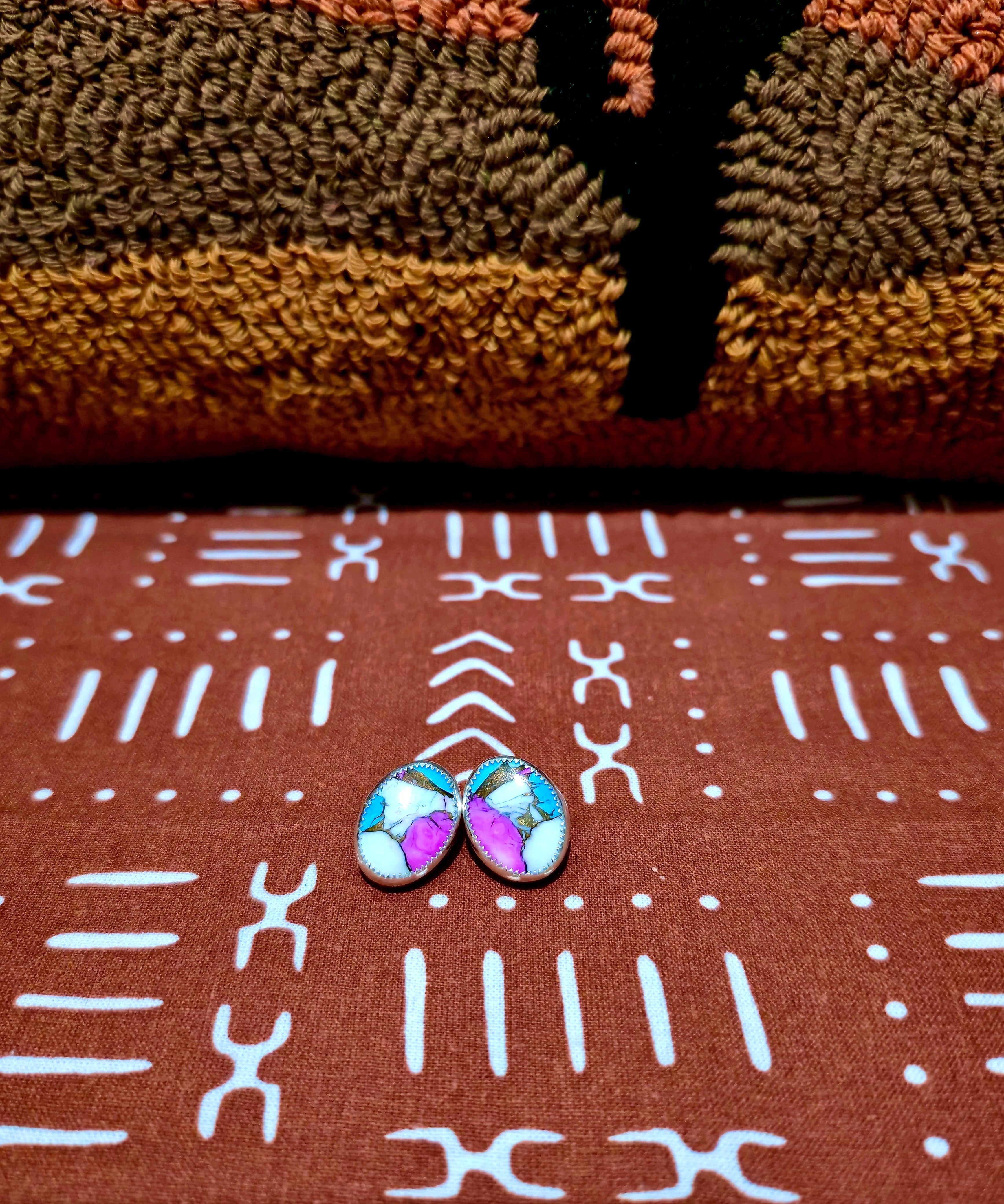 Cotton candy turquoise earrings