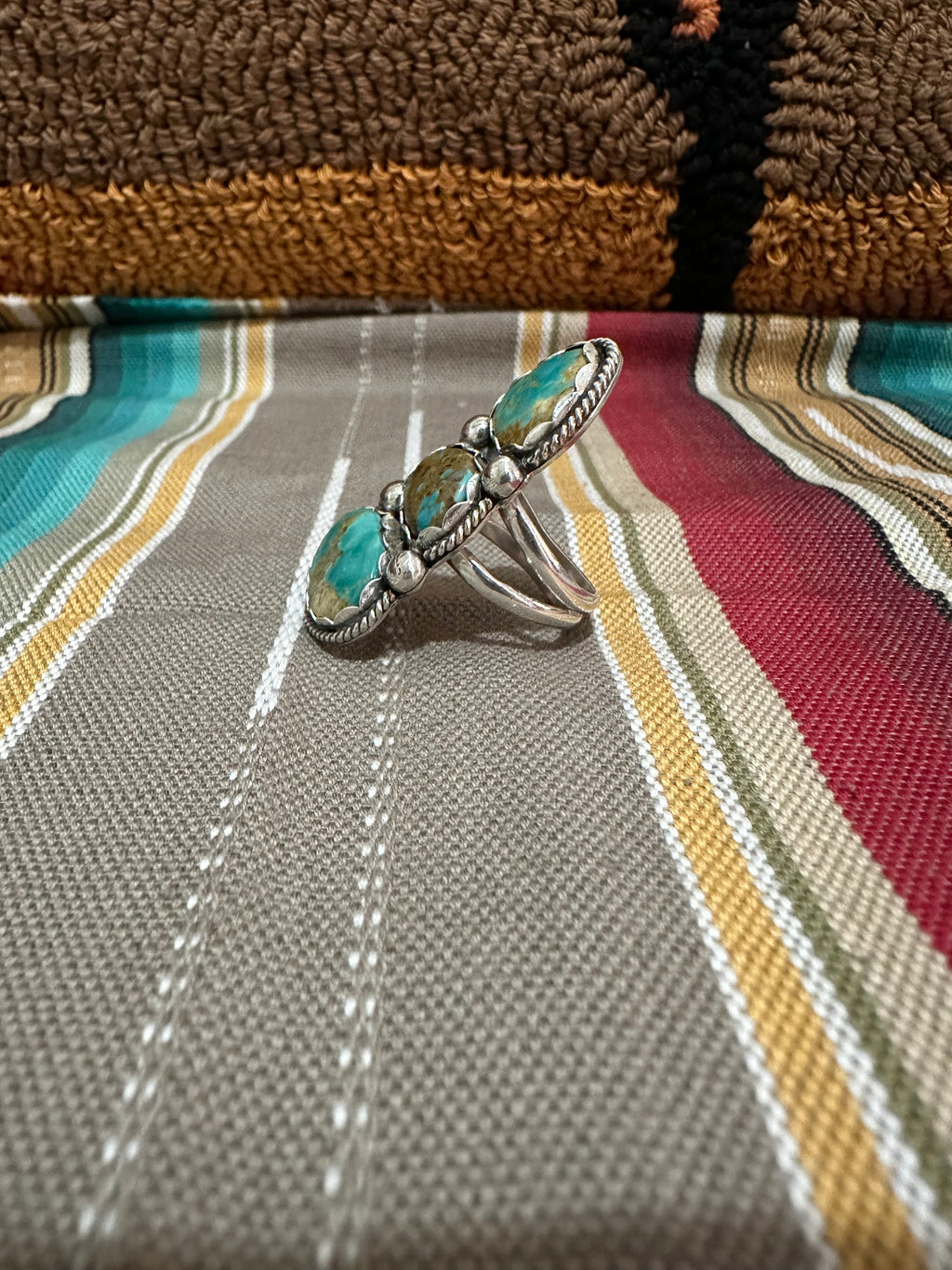 Sea green Royston trio ring