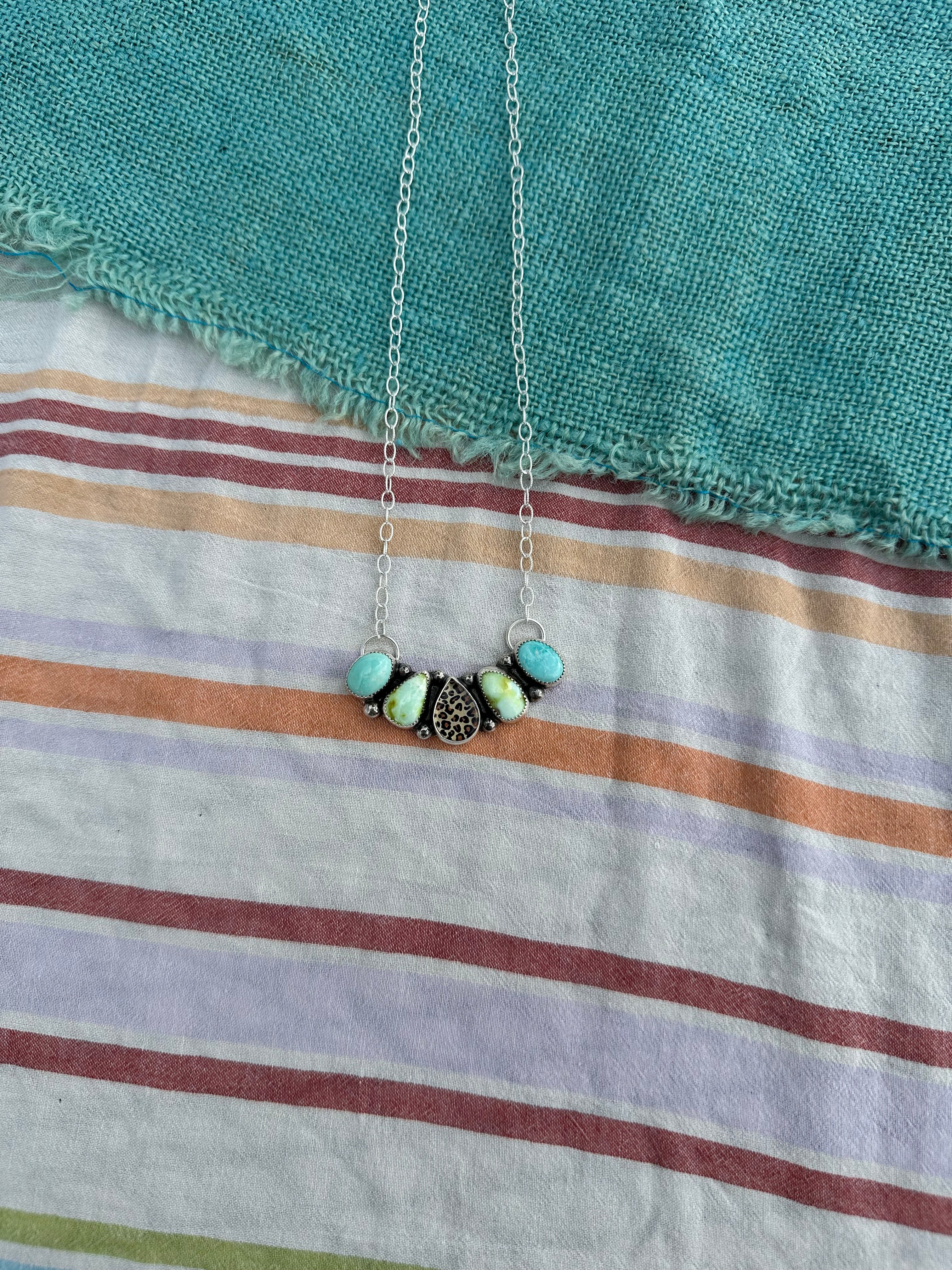 Forget me Not bar necklace