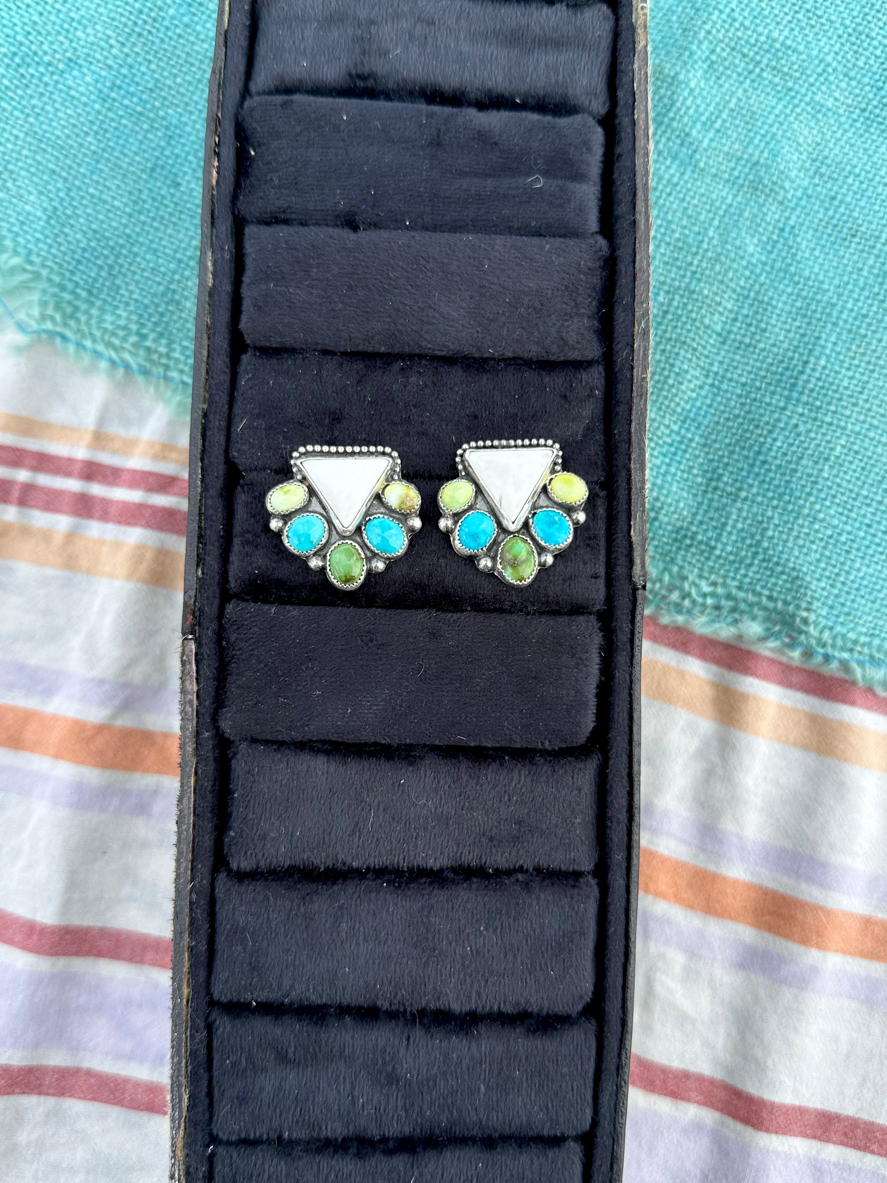 White buffalo Bloom earrings