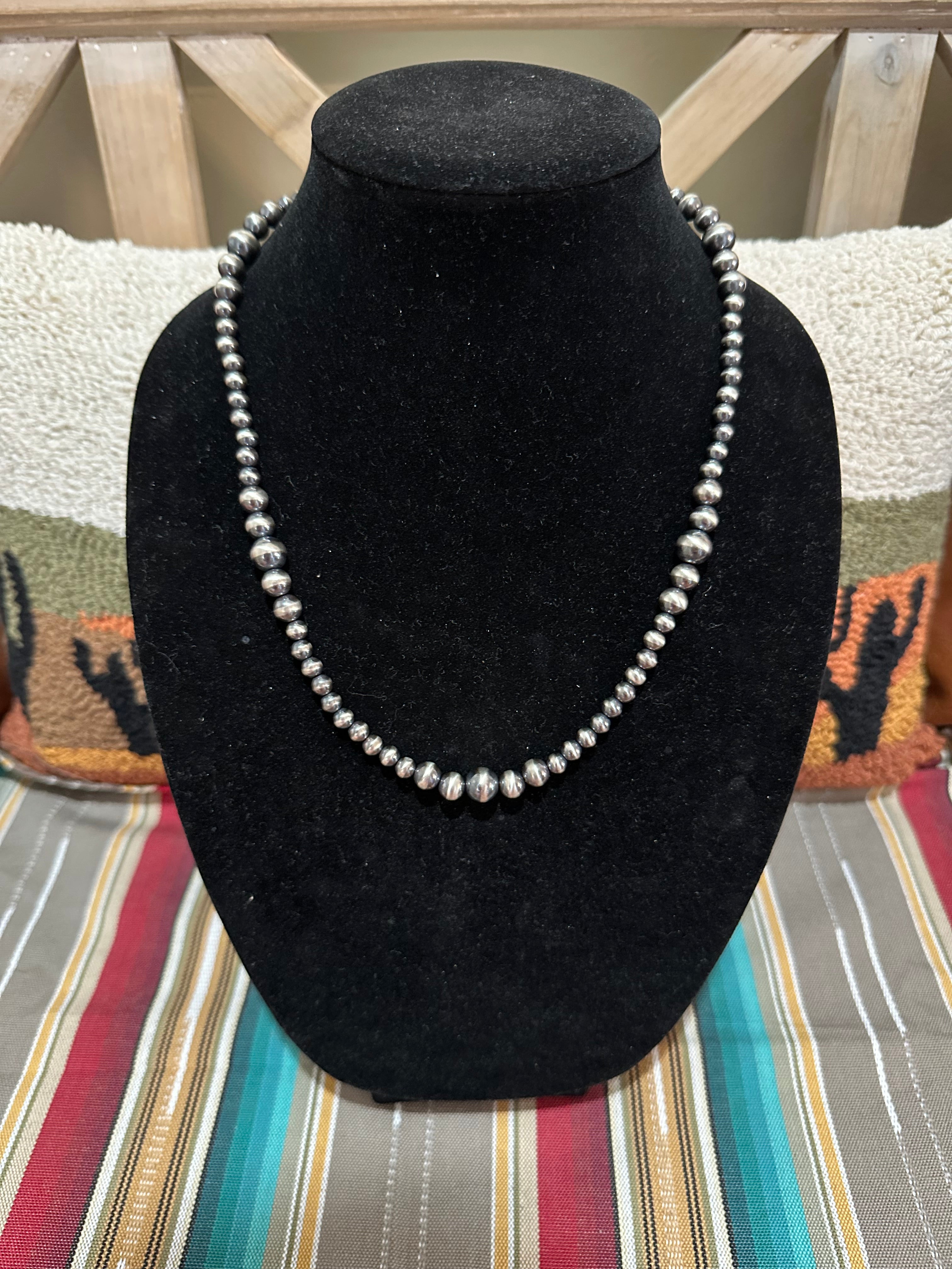 22” graduated 6mm-10mm Navajo pearl necklace