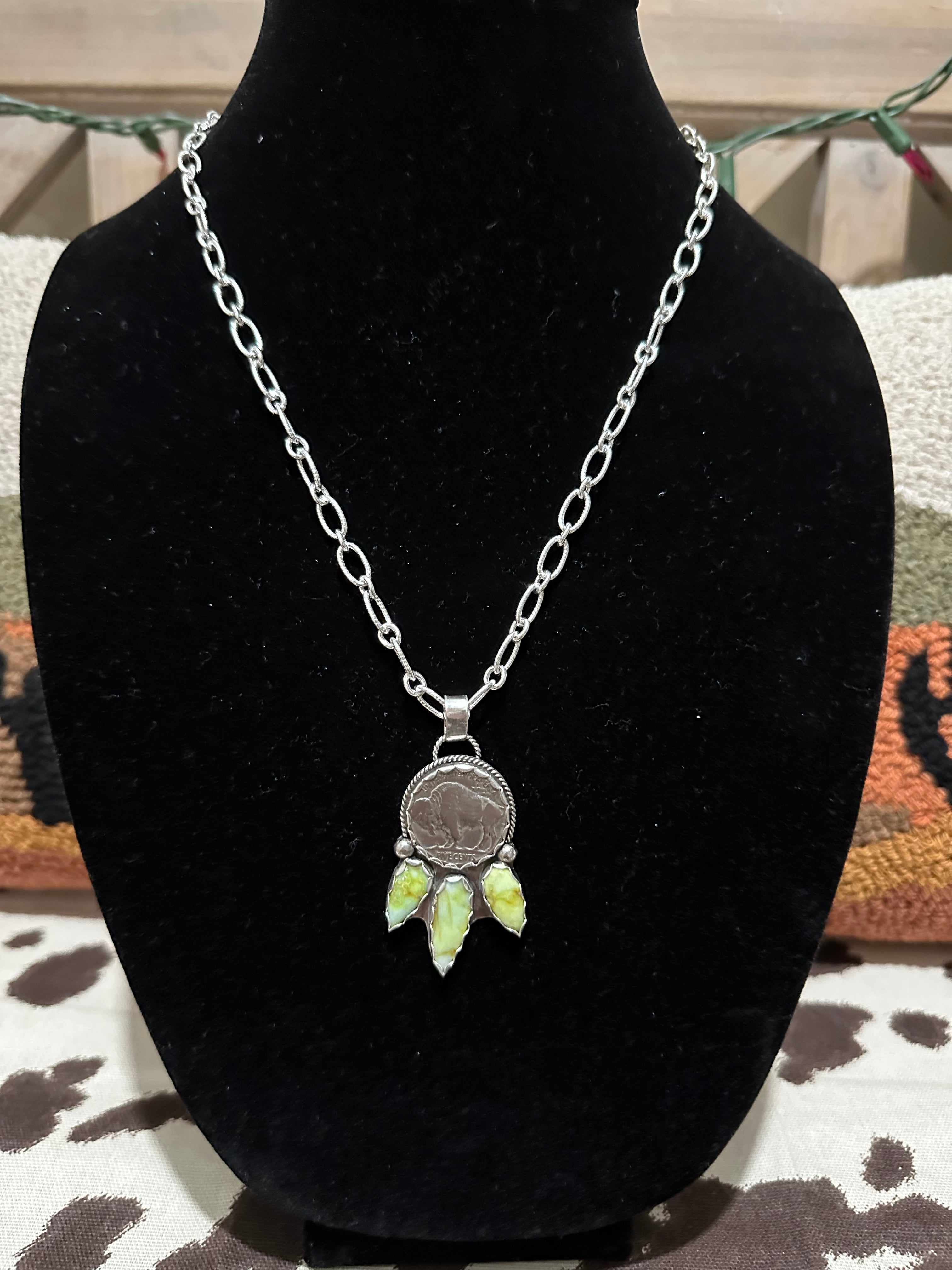 21” buffalo nickel necklace with palomino