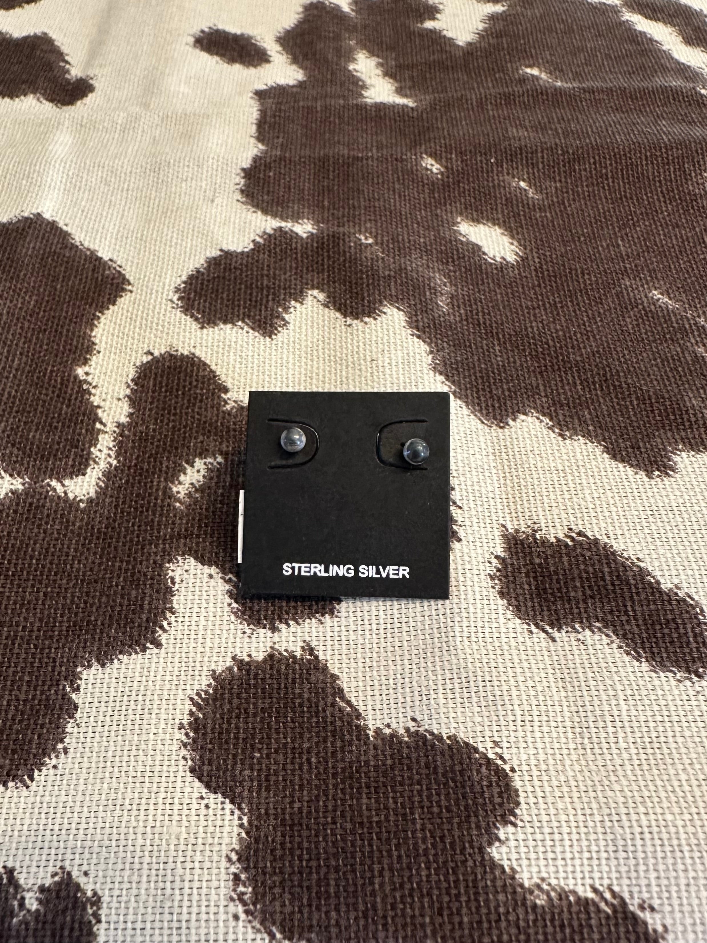 3mm sterling silver pearl studs