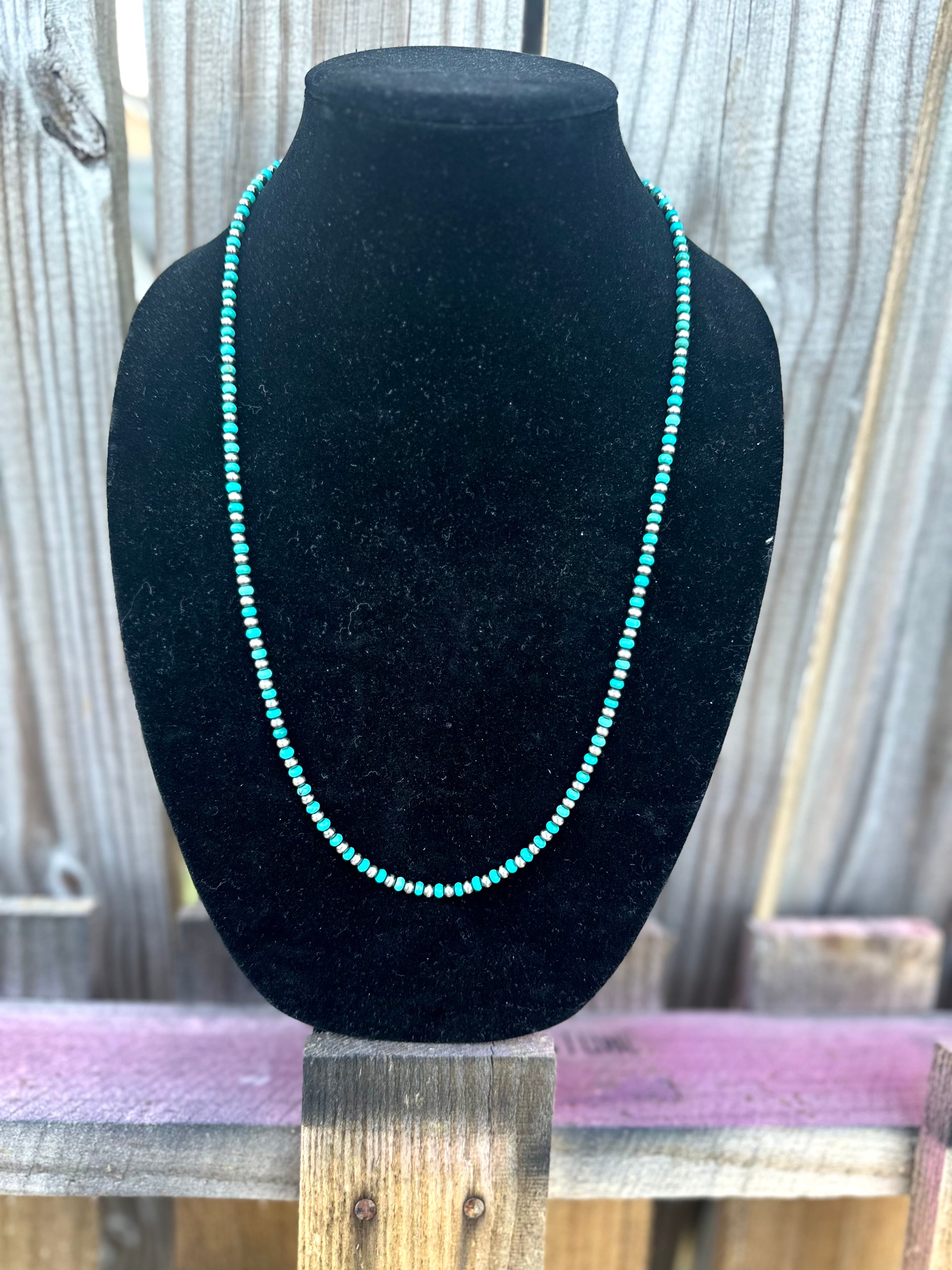 27” Navajo pearl and turquoise necklace