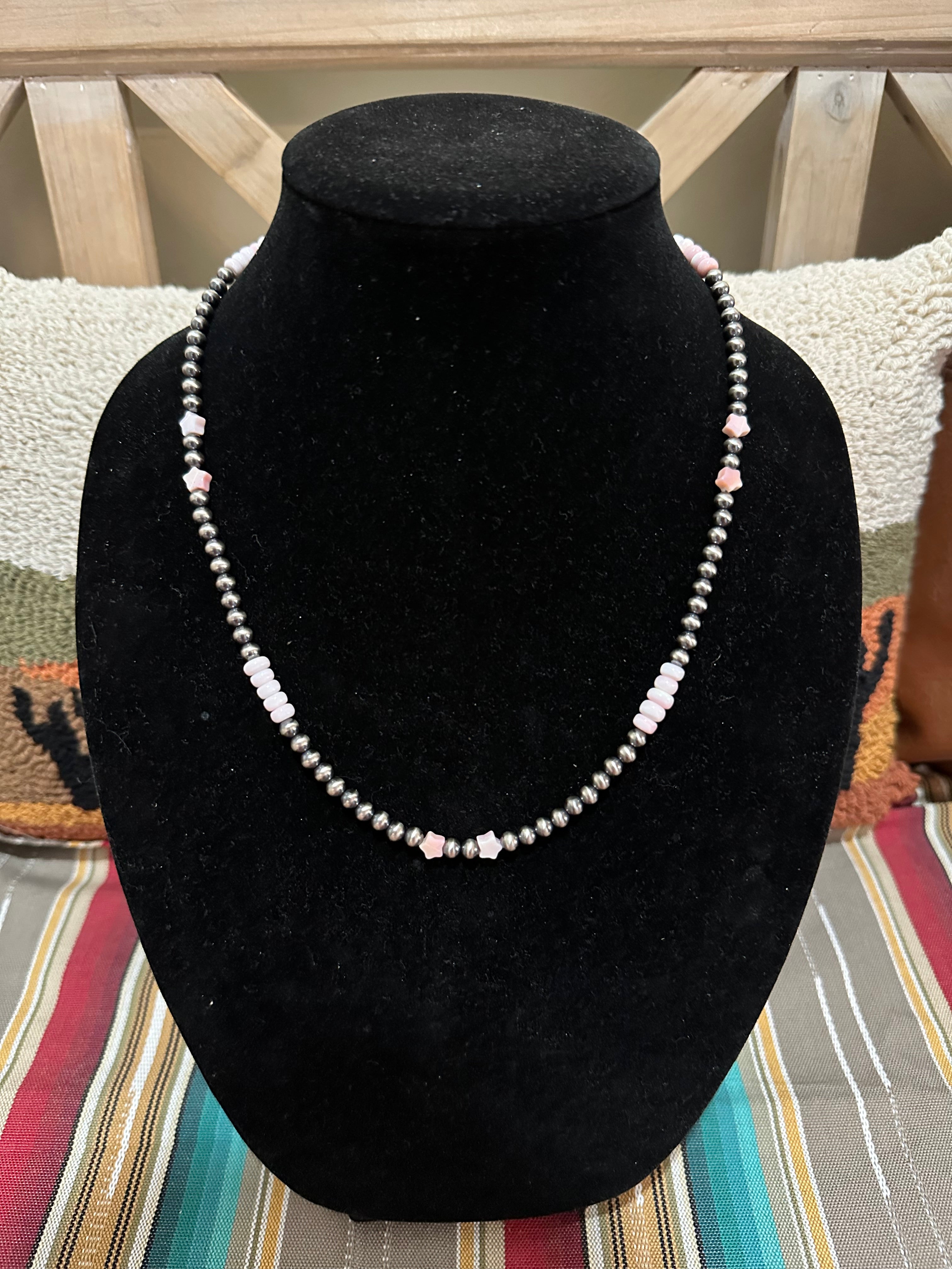 21” 5mm Navajo pearl star necklace