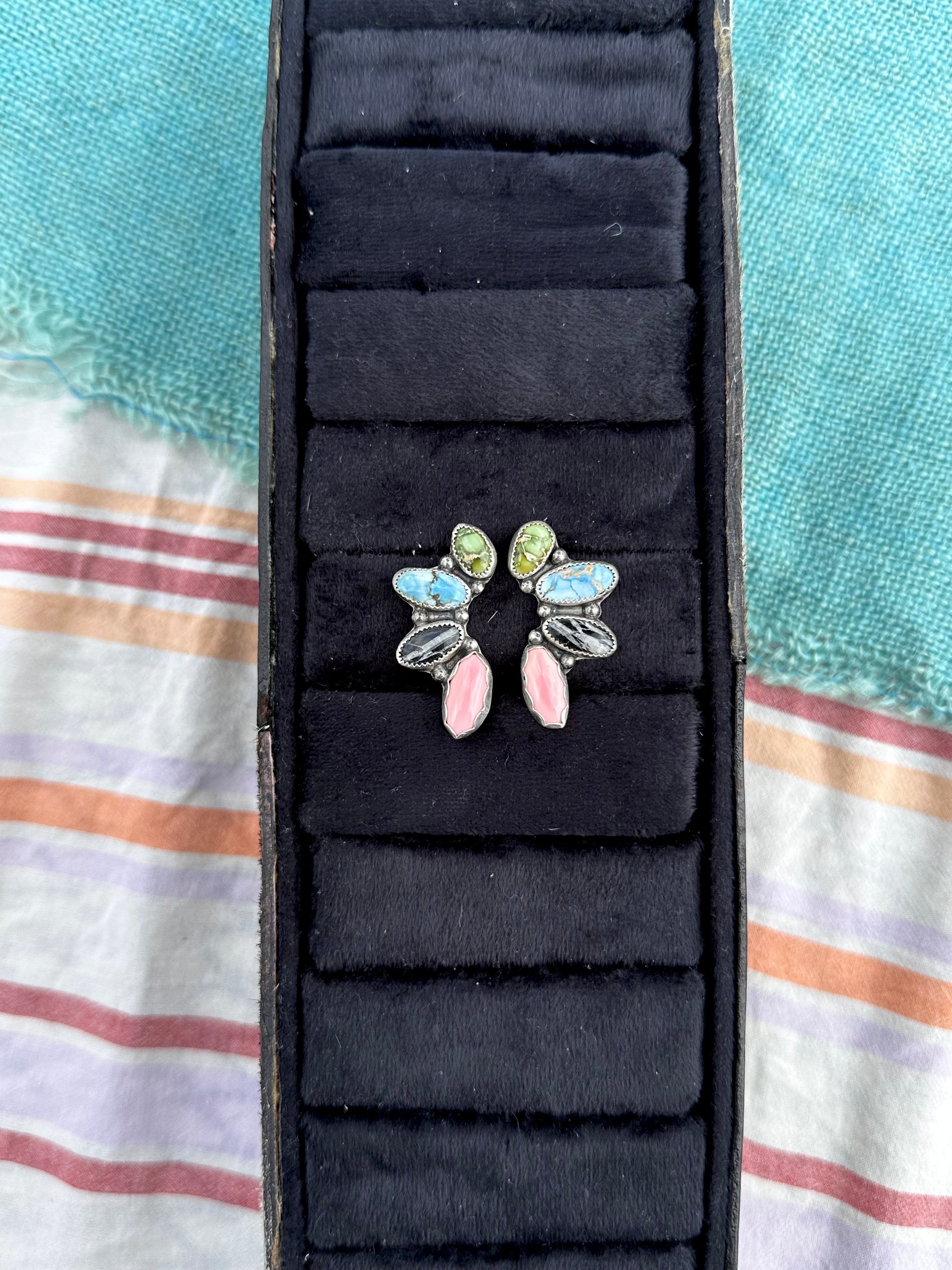 Multi-stone cluster earrings